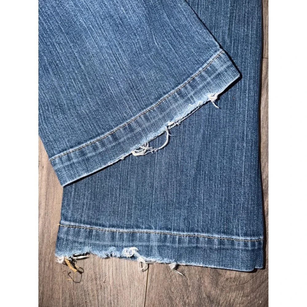 Gap‎ Long Lean Jeans USA Vtg Y2K 0 Medium Wash Flare Low Rise Denim O2